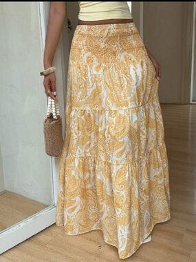 Boho Print Maxi Skirt